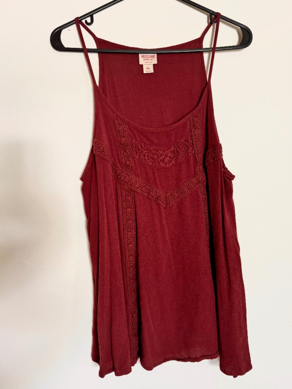 Y2K, peasant, fairy-grunge, Lace Trim Camisole, Mossimo burgundy lace top XXL